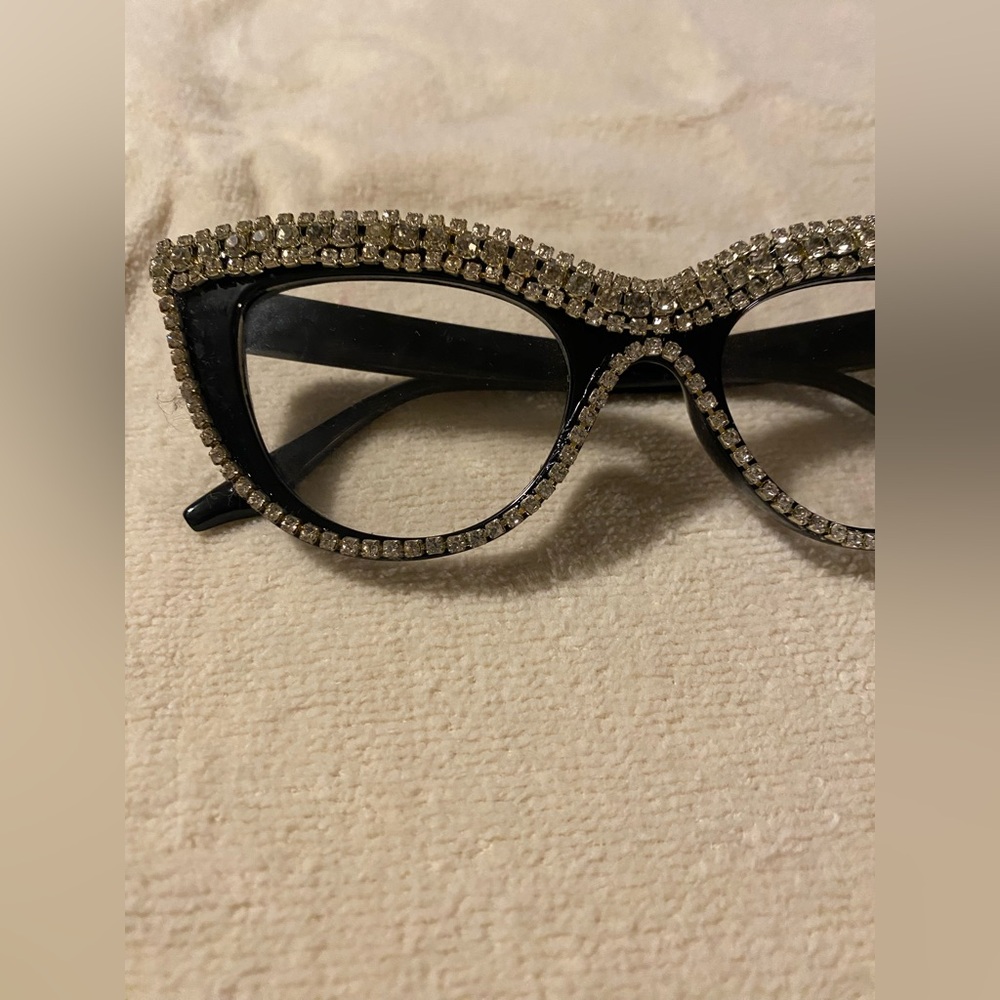 Glasses rhinestone silver all over the frames all stones